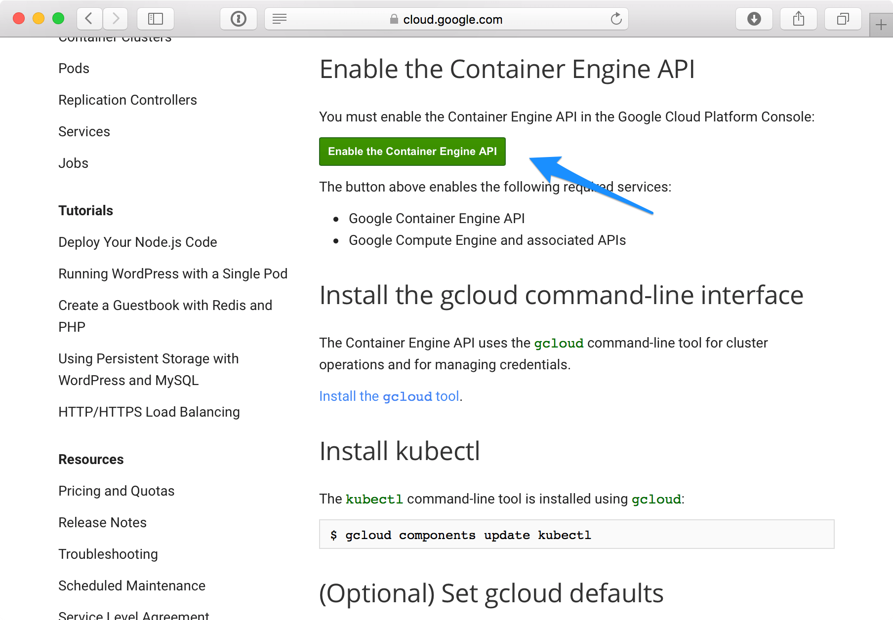 Enable Container API