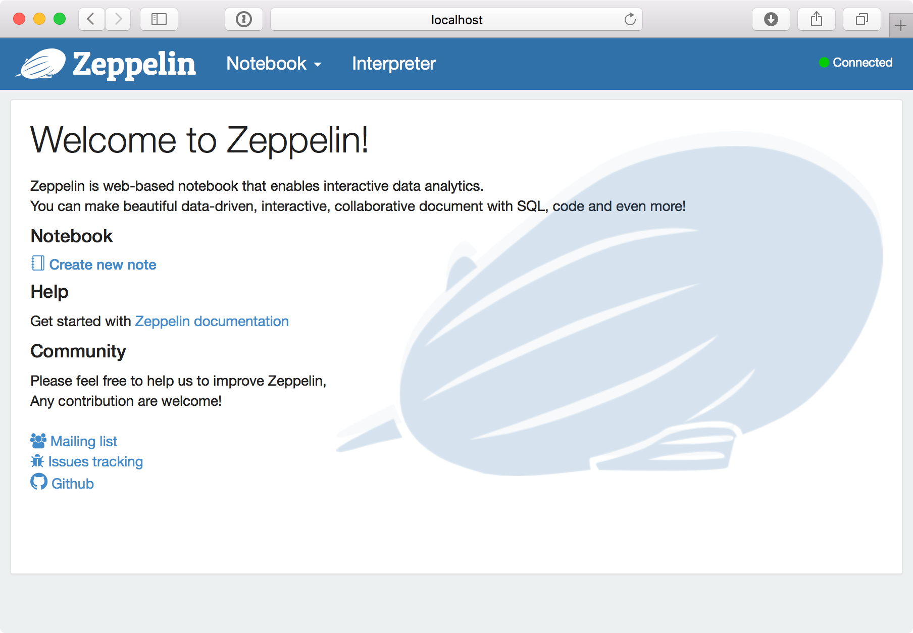 Zeppelin Initial Screen
